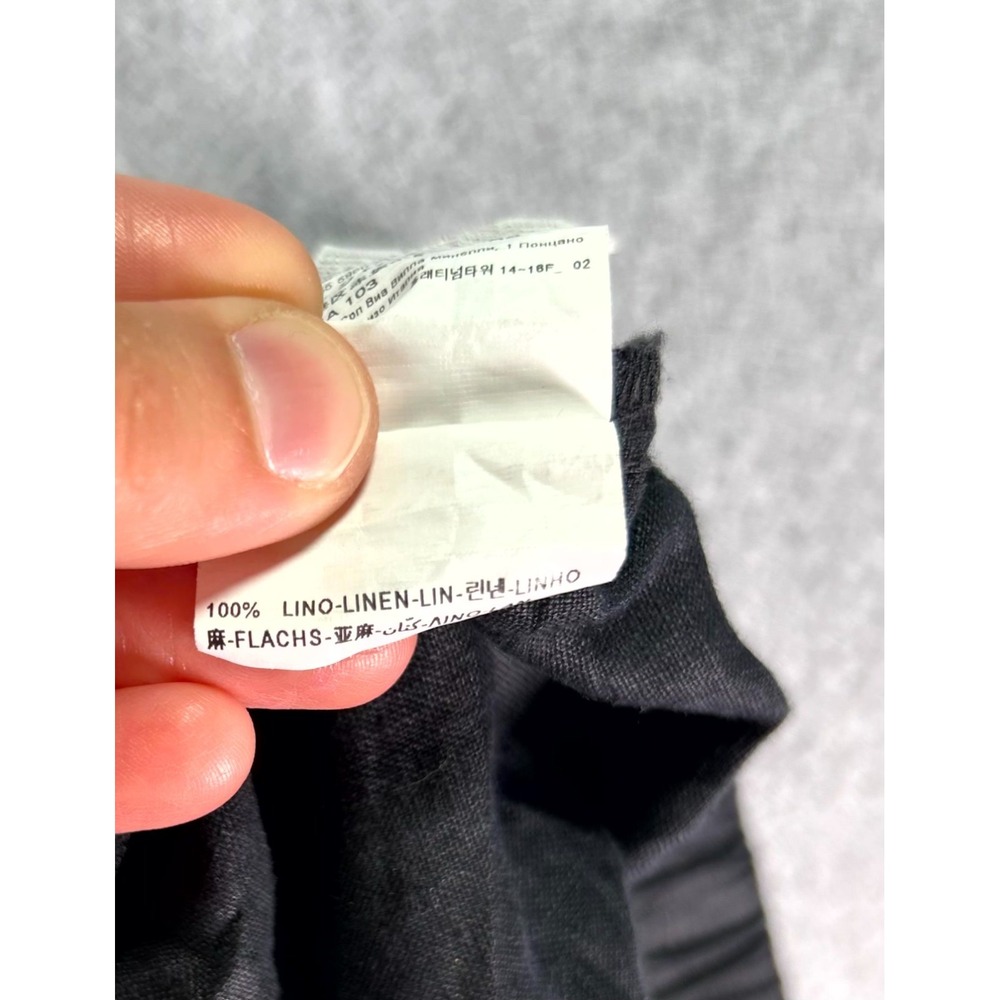 Sisley Linen Pants Women's 8 Black Regular Fit Comfortable High Waisted Pull On - Picture 5 of 16